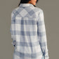 White & Dusty Blue Plaid Button Up