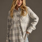 Super Soft Button Up - Lt. Gray & White Plaid
