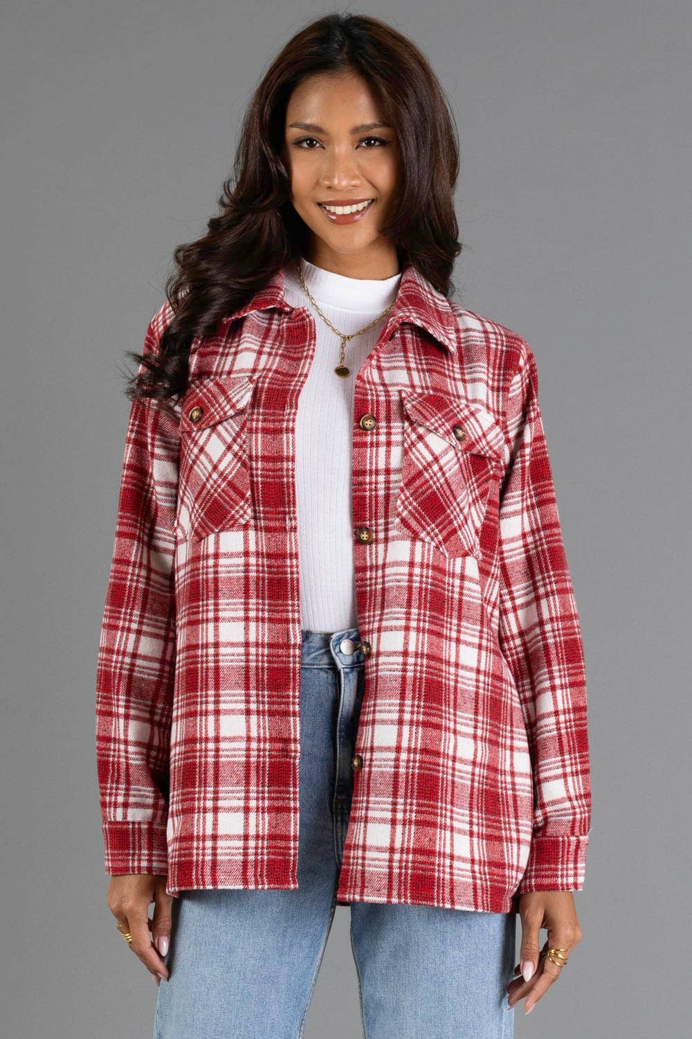 Red & White Plaid Jacket