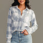 White & Dusty Blue Plaid Button Up