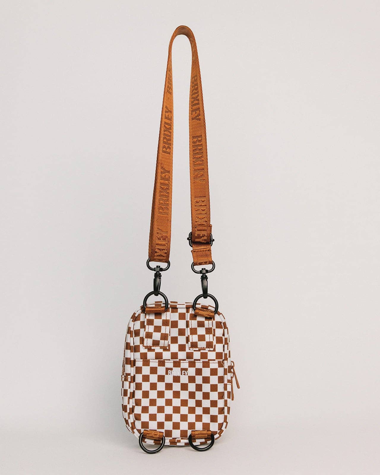Brown Checkered Crossbody Sling