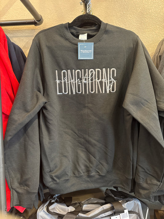 Longhorns Embroidered Crewneck Sweatshirt