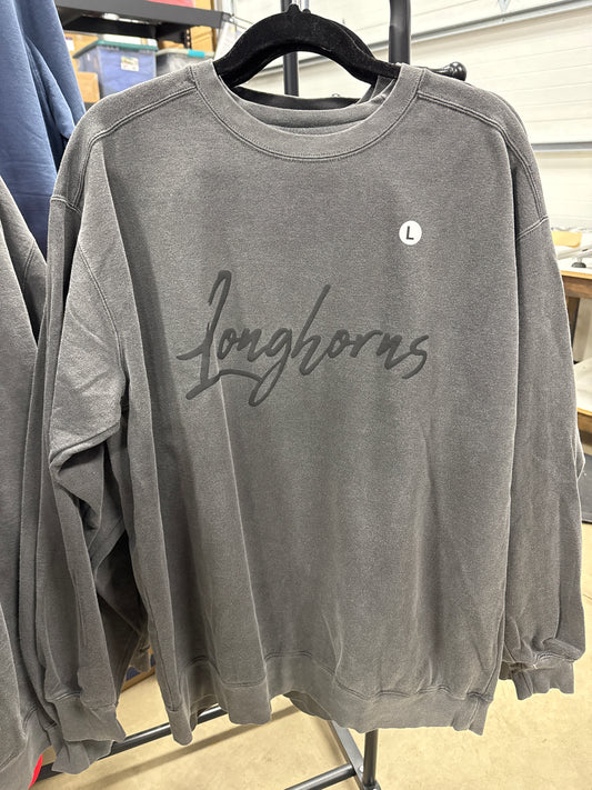 Scripty Longhorns Crewneck (L, XL, 2XL)