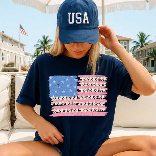 Floral Flag USA Shirt