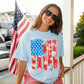 Floral Brushed USA Flag Shirt
