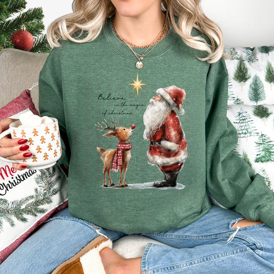 Reindeer & Santa - Holiday Top