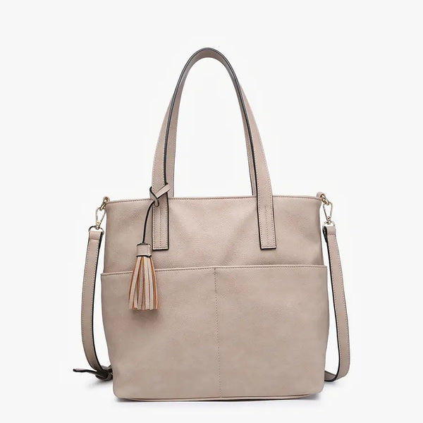 Cassandra Double-Pocket Tote w/ Strap