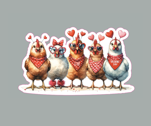 Chicken Valentines Sticker