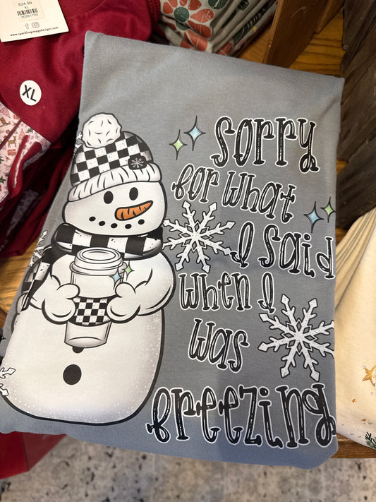 Freezing Sorry Snowman Tee (S-XXL)