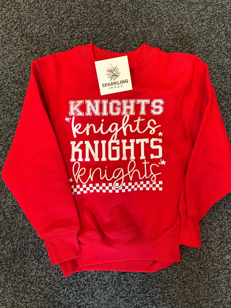 Knights - Stars & Check Youth Crewneck