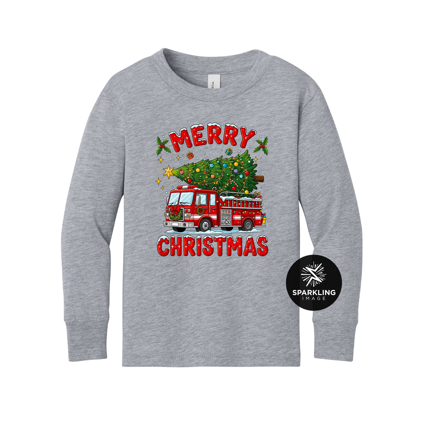 Christmas Fire Truck Shirt (Toddler, Youth & Adult)