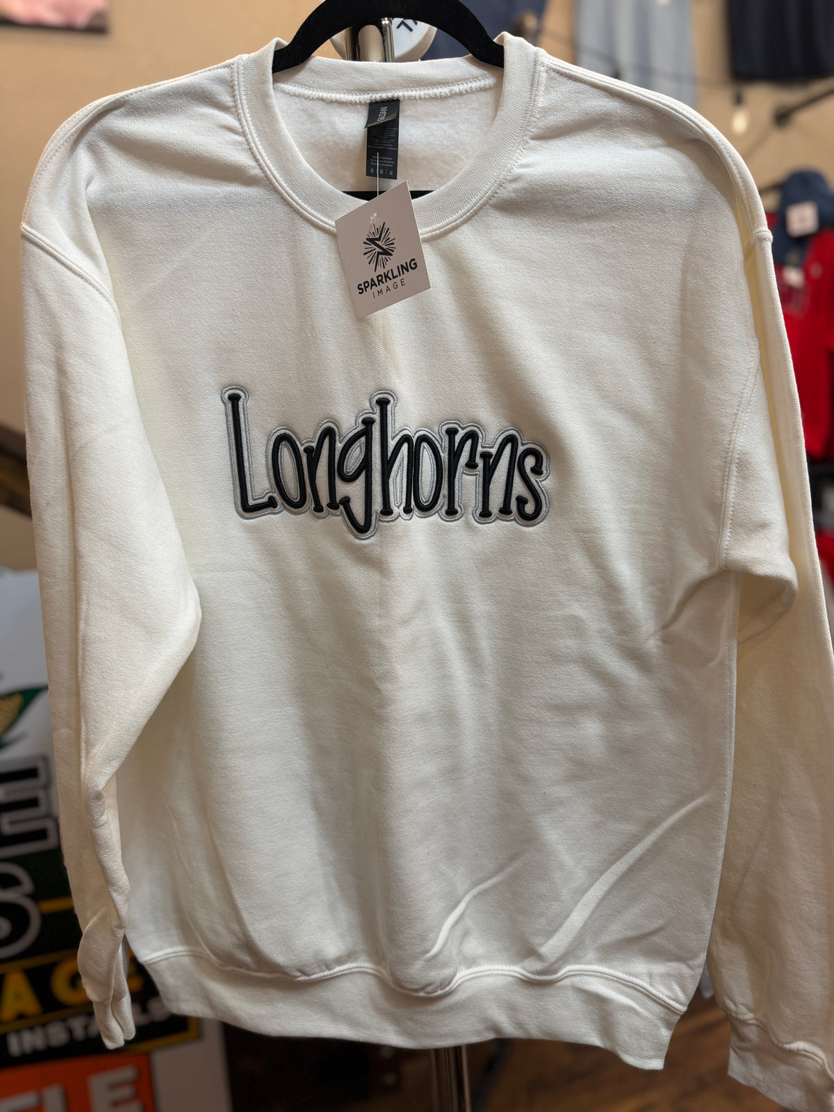 Longhorns Puff Doodle Crewneck