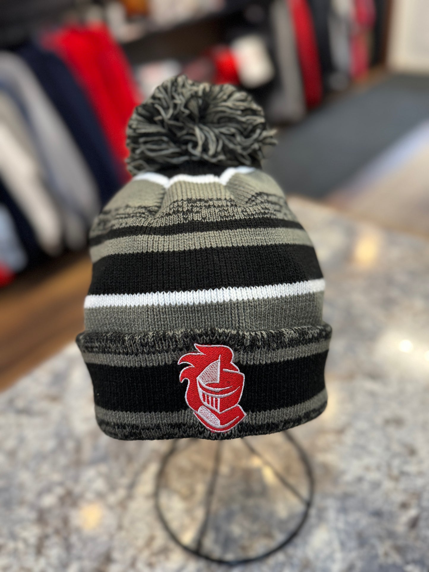 Knights Pom Beanie - Grey/Black
