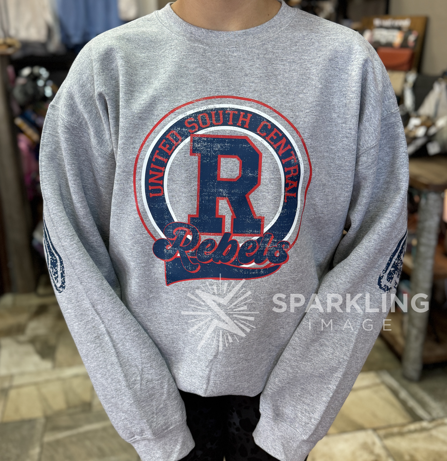 Rebels (Grey) Oversized Print Crewneck