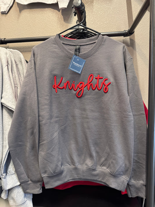 Knights Puff Embroidered Crewneck