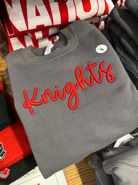 Youth Knights Puff Embroidered Crewneck