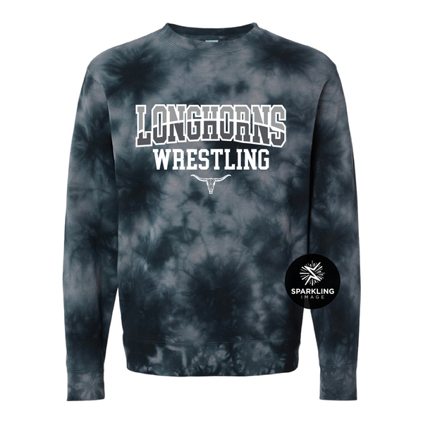 Longhorns - Tie Dye Crewneck Sweatshirt