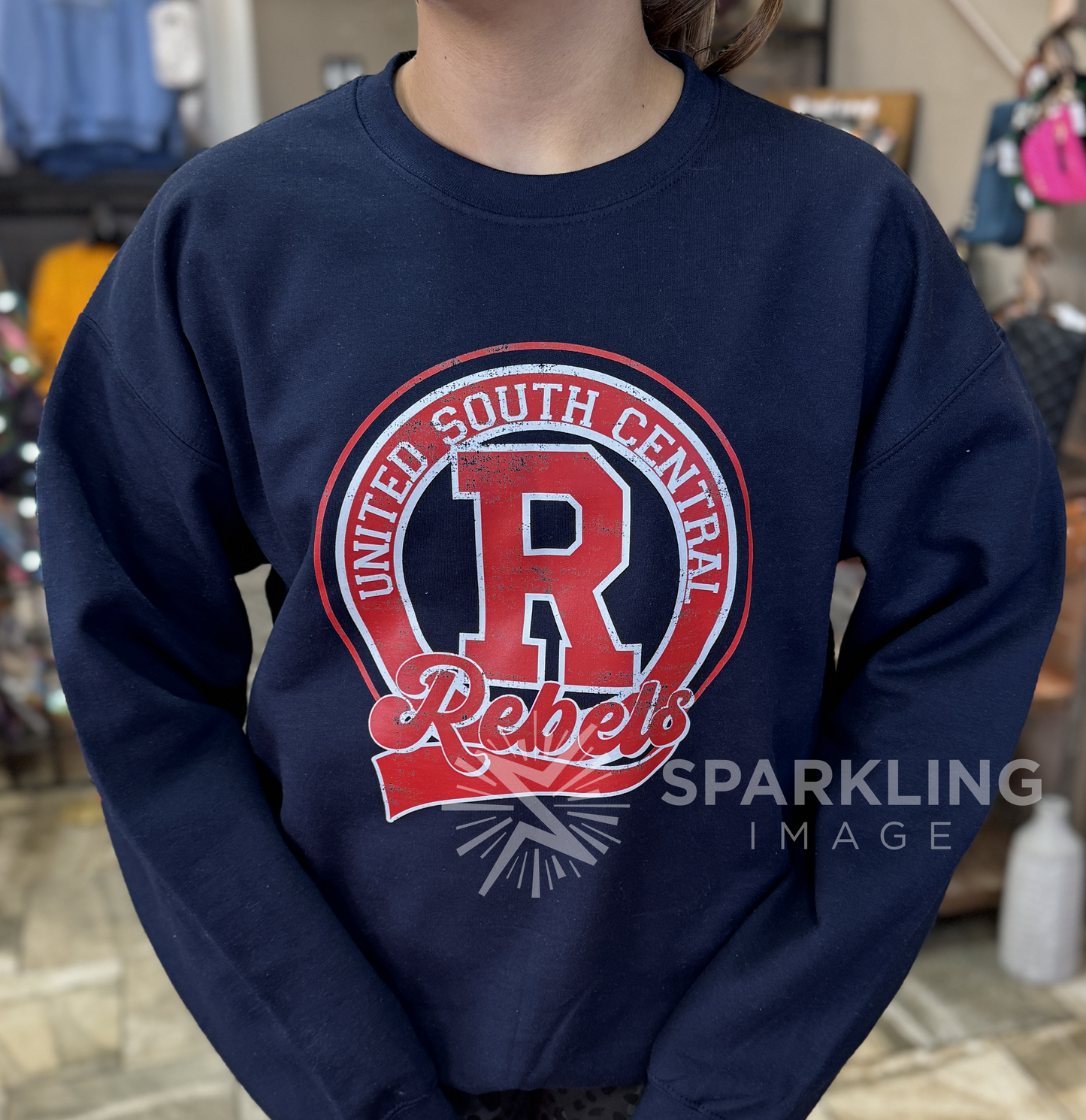 Rebels (Navy) Oversized Print Crewneck