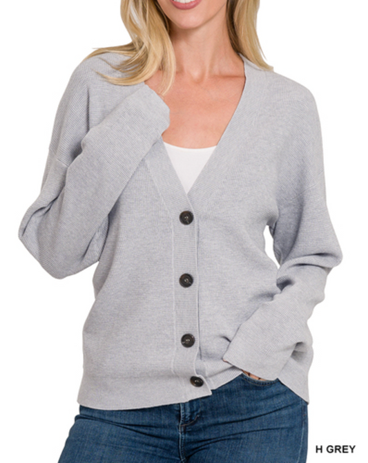 Cardigan - Heather Grey (S, L, XL)