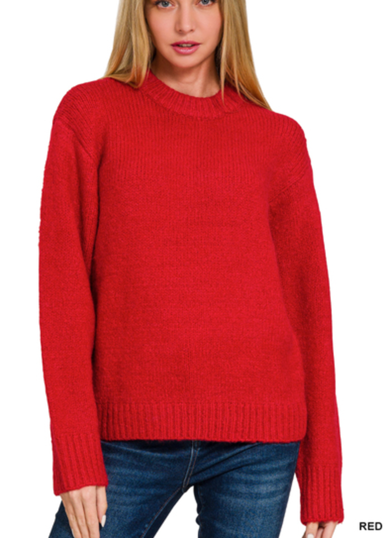 ROUND-NECK LONG SLEEVE SWEATER (S, M, L)