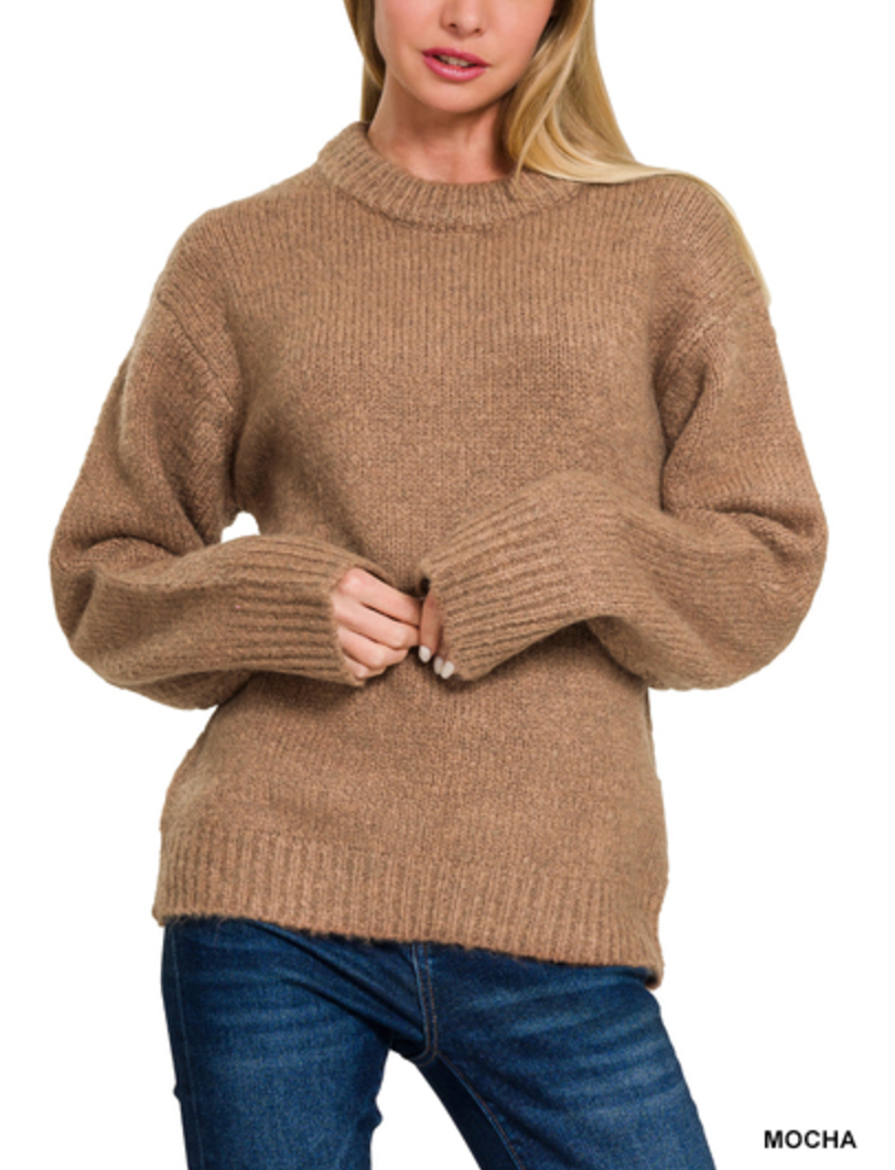 ROUND-NECK LONG SLEEVE SWEATER (S, M, L)