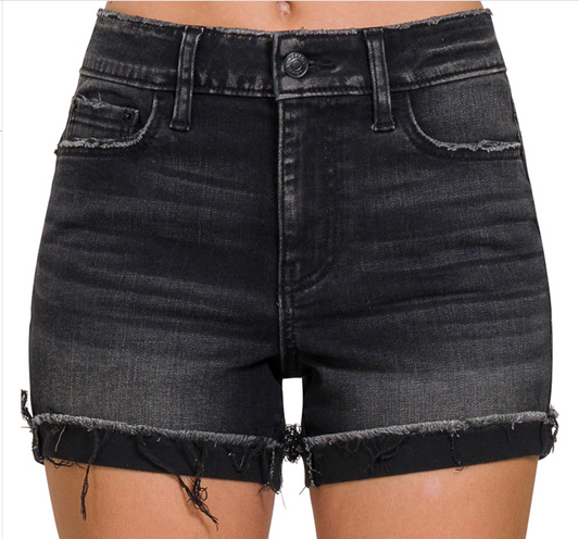 Washed Black Shorts - Regular & Plus Sizes