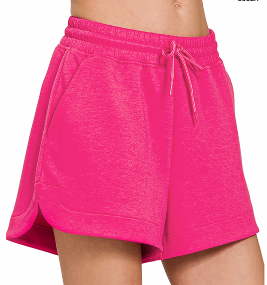 Scuba Elastic Shorts w/ Pockets