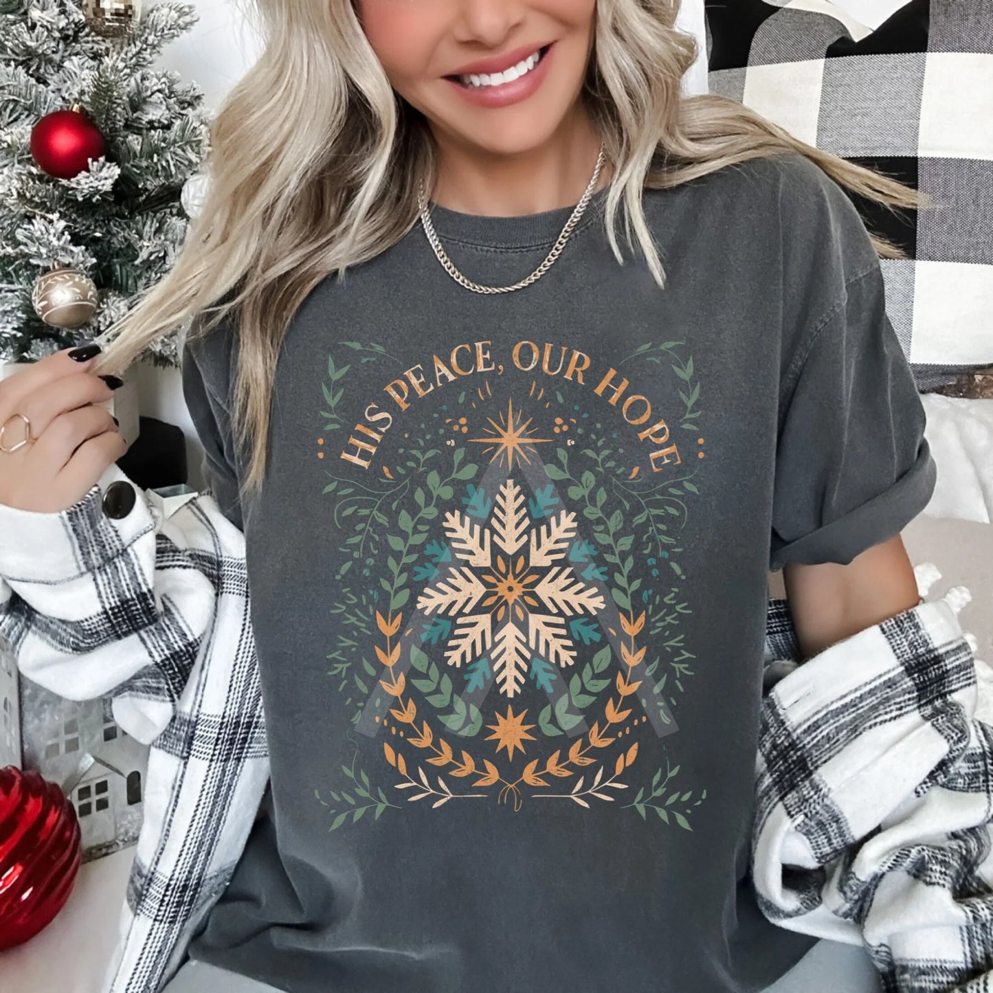 His Peace on Earth - Christmas Top