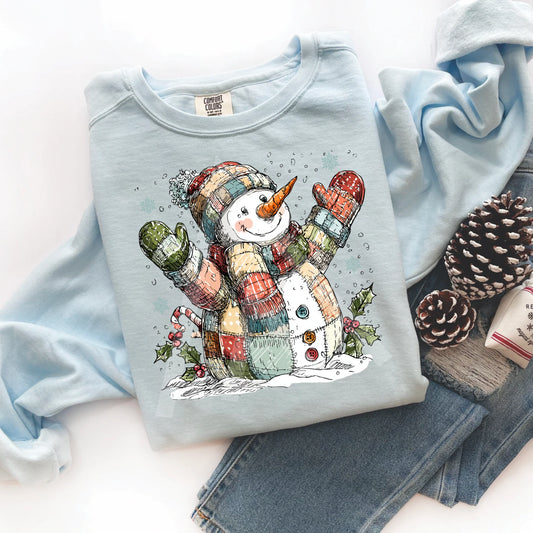 Patchwork Snowman - Winter Top