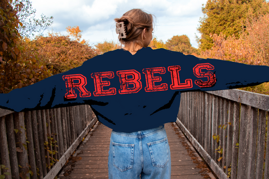 Rebels (Navy) Oversized Print Crewneck
