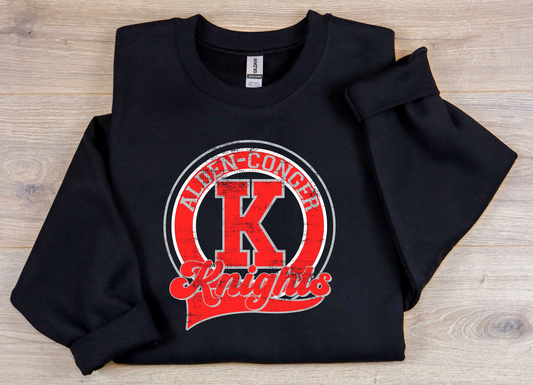 Knights (Black) Oversized Print Crewneck