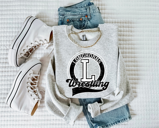 Longhorns Wrestling Oversized Crewneck - Youth & Adult (pre-order)