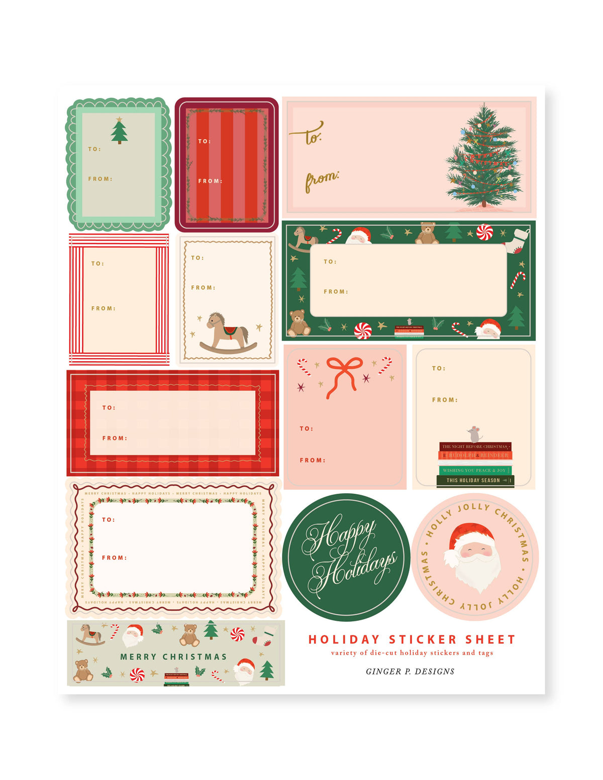 Christmas Morning Sticker and label sheet set
