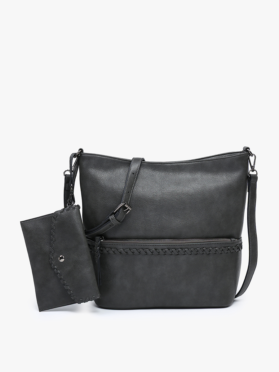 Whipstitch Hobo Bag w/ Wristlet