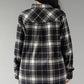 XXL Black, White & Tan Plaid Button Up