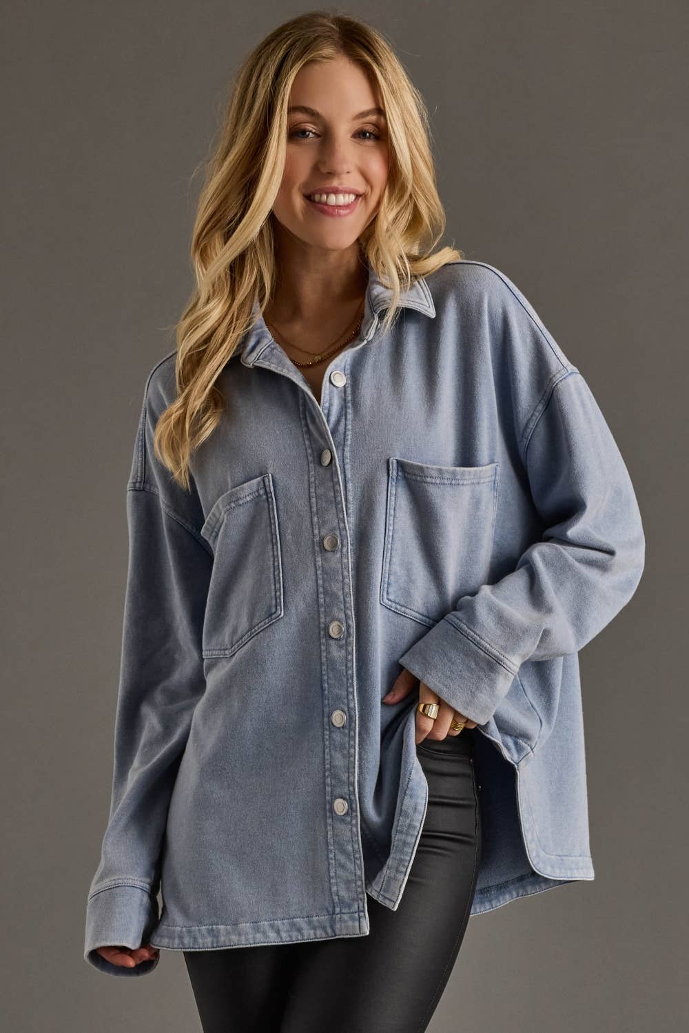 Lt. Blue Super Soft Button Up
