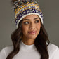 Pom Hat - White, Purple & Gold