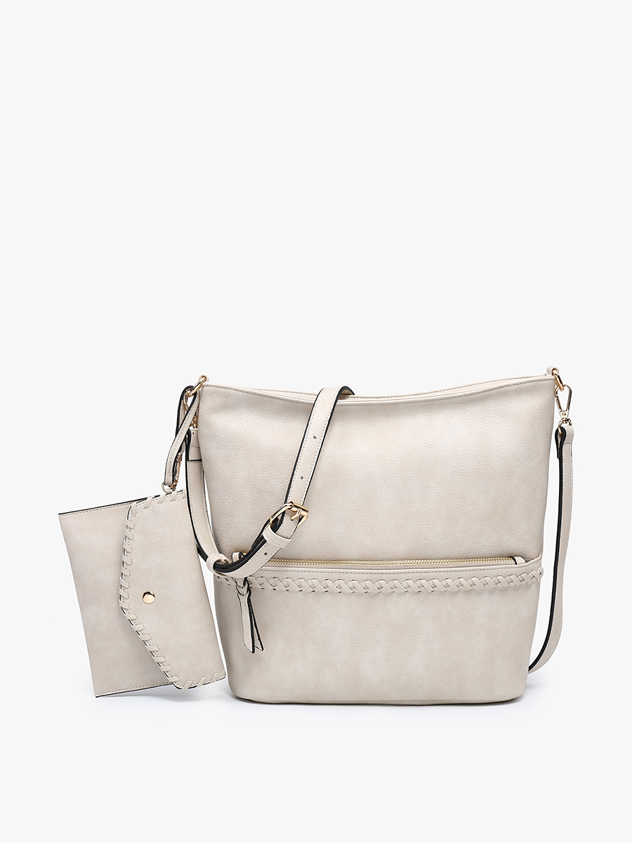 Whipstitch Hobo Bag w/ Wristlet