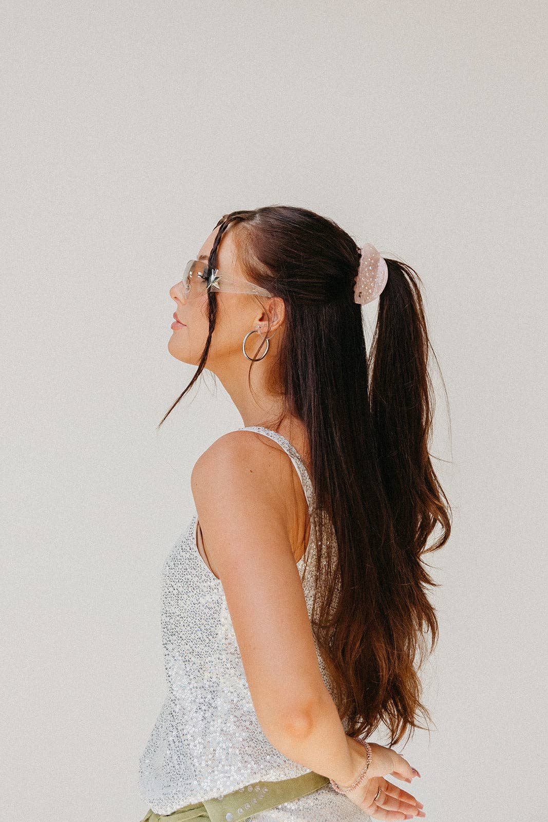 GLITTER RHINESTONE MIDI HAIR CLAW — 4 COLORS