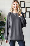 Textured Charcoal - Plus Knit Top