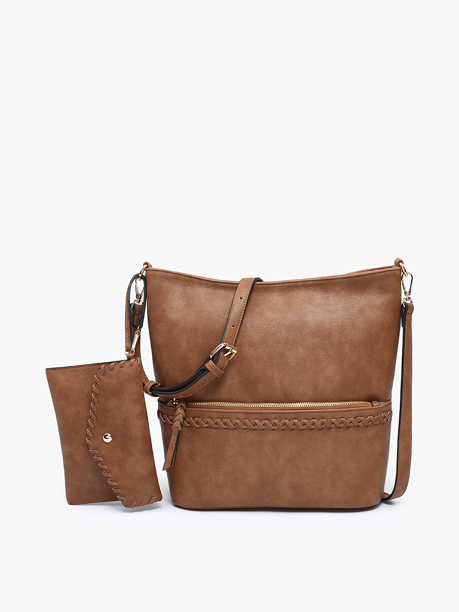 Whipstitch Hobo Bag w/ Wristlet