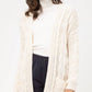 Chunky Cable Knit Cardigan - Black