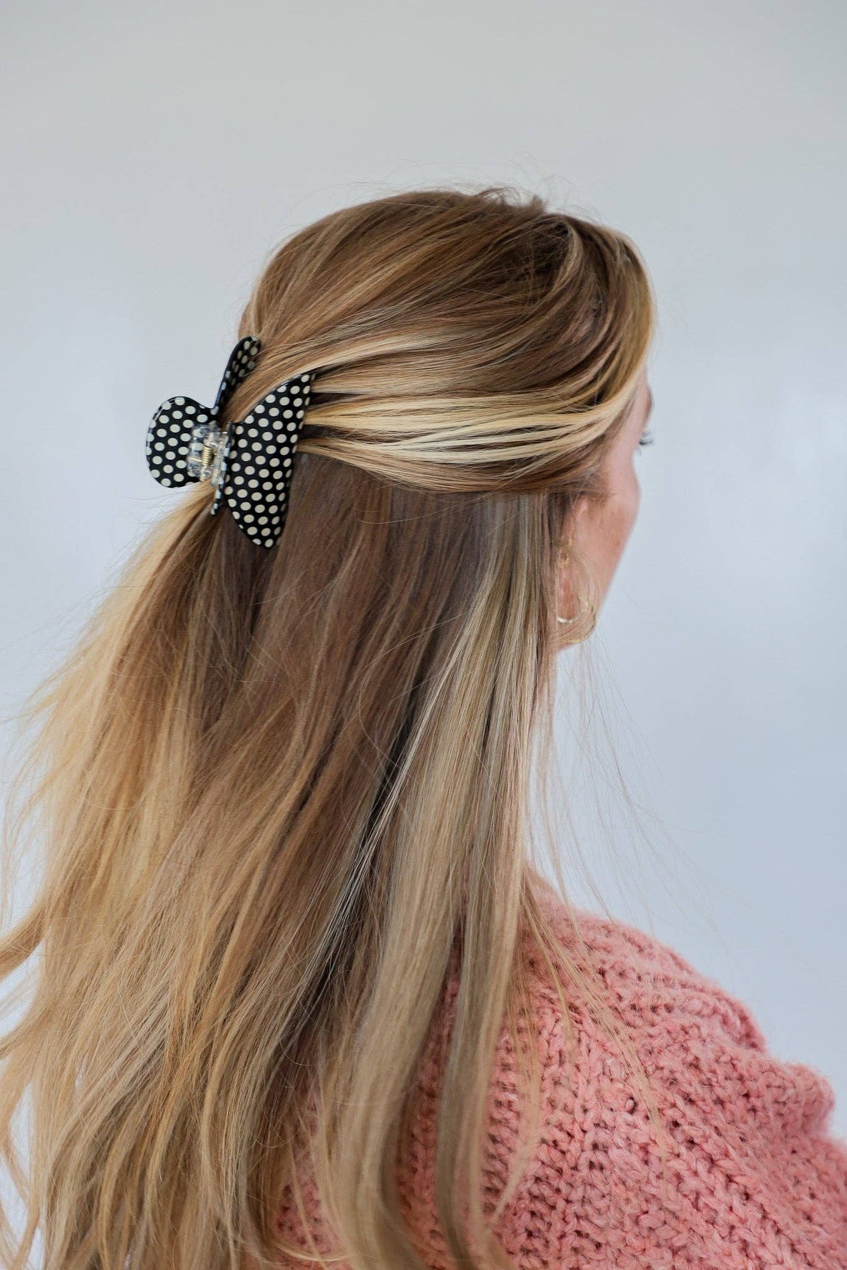 BLACK & WHITE POLKA DOT CLAW - 2 SIZES