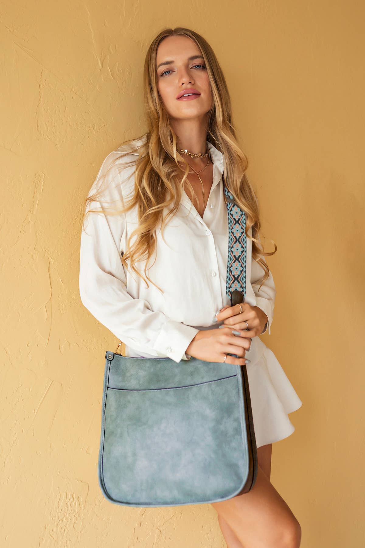 Yellow Chloe Crossbody with Guitar Strap
