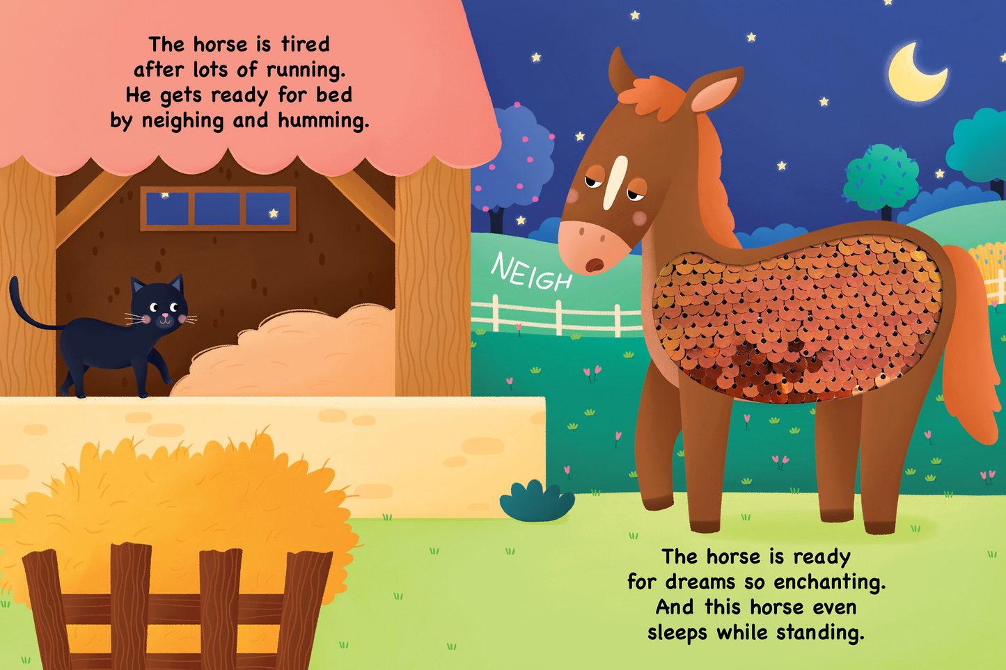 It's Pasture Bedtime- Sensory Storybook with 2-Way Sequins