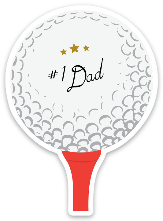 Dad Golf Ball Vinyl Sticker
