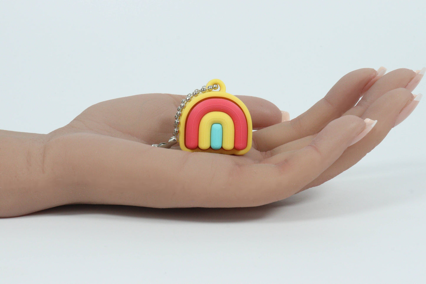Rainbow Click Fidget Keychain (Silent or Loud)