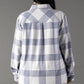 XXL White & Dusty Blue Plaid Button Up