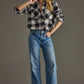 Super Soft Button Up - Navy, Brown & Cream Plaid