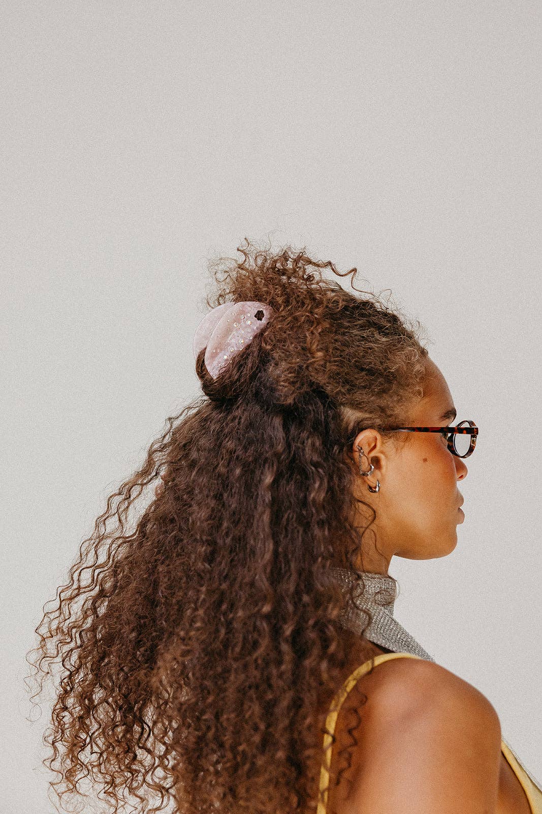 GLITTER RHINESTONE MIDI HAIR CLAW — 4 COLORS